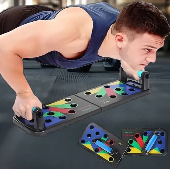Push Up Board – Foldable 9-in-1 Push-Up Rack with Color-Coded Angles for Upper-Body Training