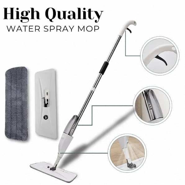 Mop - Water Spray Mop - Microfiber Spray Mop for Floor Cleaning with Washable Pads - Floor Mop - Spray Mop Floor Cleaner - 360 Degree Spray with Mop and Washable Mop Pads - Multi-Surface Spray Mop with Refillable Bottle - 360ML Water Tank Sprayer