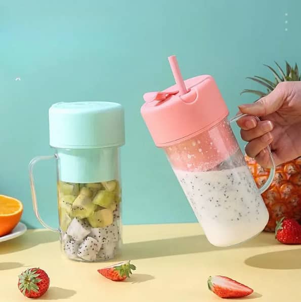 Juicer Blender Machine with 500ML Cup, USB Rechargeable, Six-Blade Portable Juicer Jug