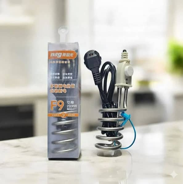 Electric Water Heating Rod Portable Electric Water Heater (2000 W) for Buckets, Tubs, and Containers