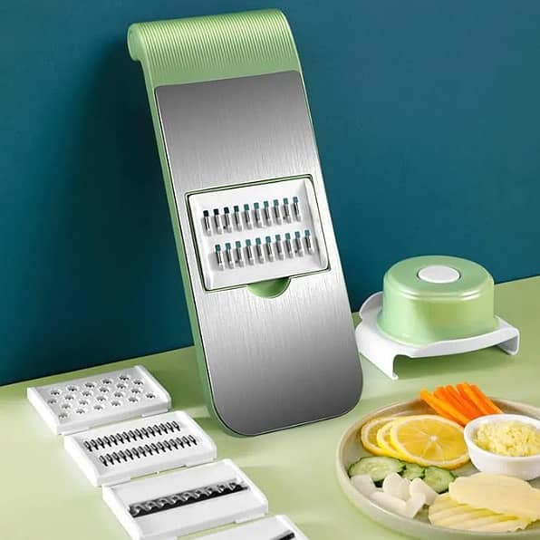 Vegetable Cutter - Vegetable Cutter And Slicer - Fruit Cutter - Vegetable Chopper - 5 in 1 - Fruit Slicer - Slicer Machine - Multifunctional Cutter - Vegetable Dicer - Shredder With Basket - Cheese Shredder - Ramadan Special