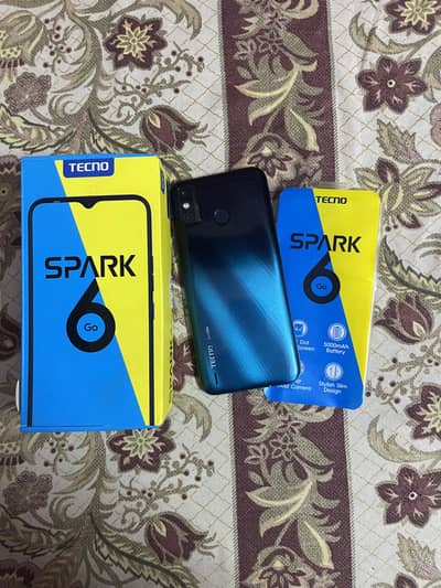 Tecno Spark 6 Go with box 10 by 10