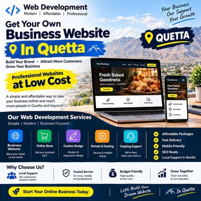 Professional Web Development in Quetta — Low Cost, High Quality