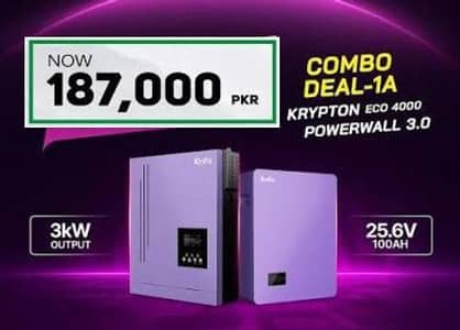 konx Inverter Krypton Eco Pv 4000 & Knox Battery 2.5kw 3.0