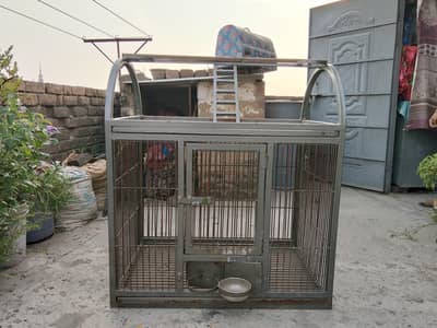 Greey And Raw Parrot Cage