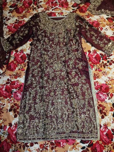 Deep mehroon bridal lehnga