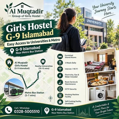 Girls Hostel G-9 Islamabad | Easy Access to Universities & Metro