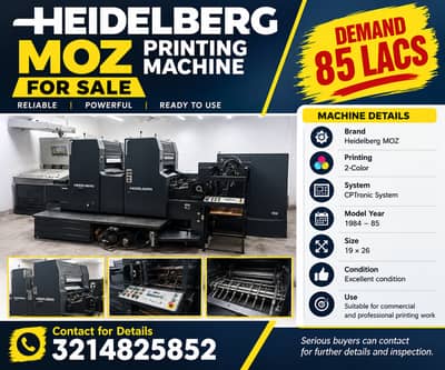 Heidelberg MOZ Printing Machine | 2 Color | CPTronic | Best Condition