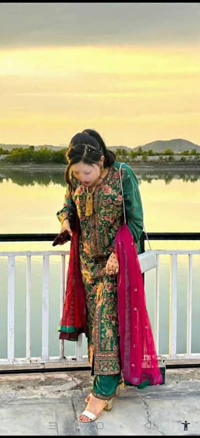 silk suit with jalee dupata