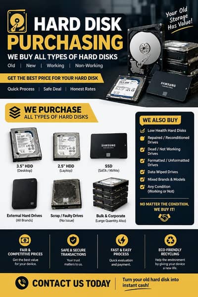 Sell Scrap used working hard disk at best prices Harddisk for sell buy