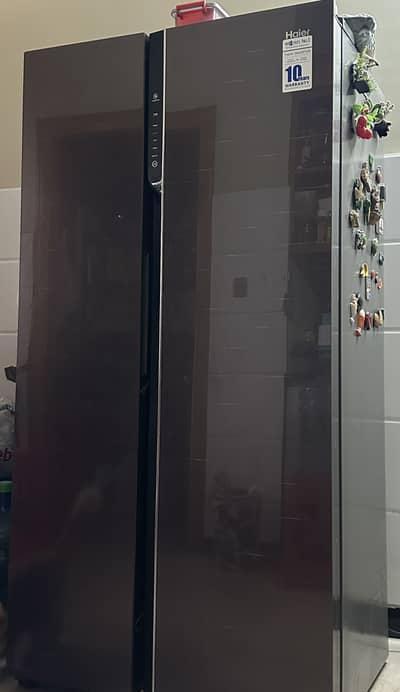 Haier Glass Double Door Refrigerator