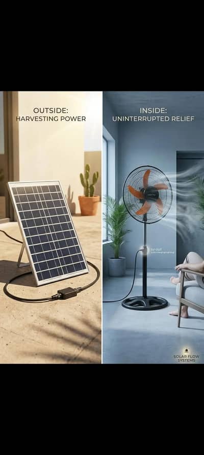 Portable rechargeable fan with solar plate and electric bulb