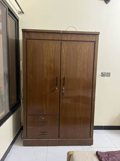 Brown Walnut polish 2 door Wardobe