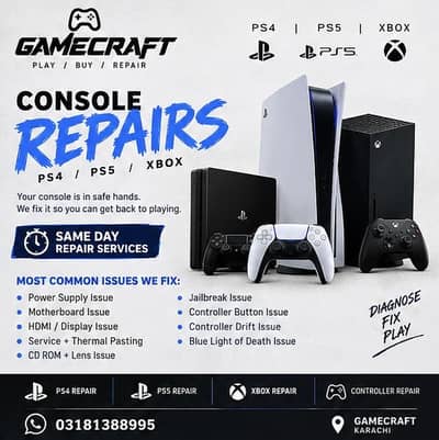 Expert PS5 PS4 Xbox Repairs - Karachi | Repairing Services