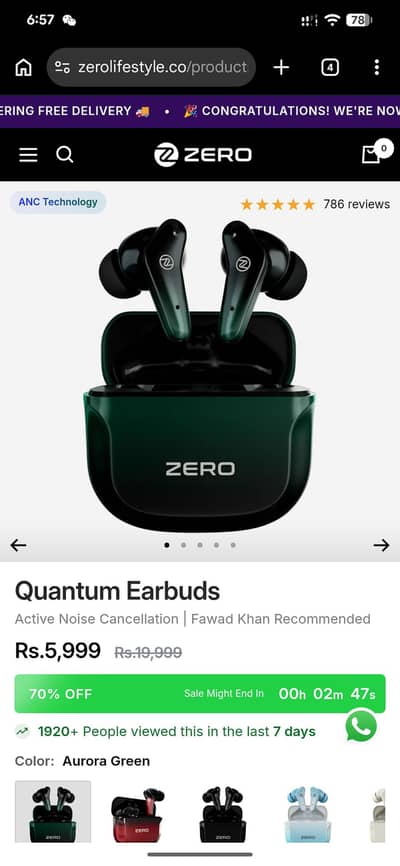 Zero Life Style Quantum EarBirds for sale