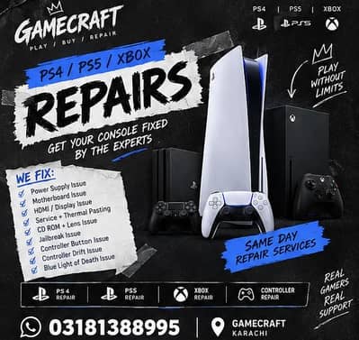 SAME DAY REPAIRING SERVICE | Ps4 • XBOX • Ps5 Repairing