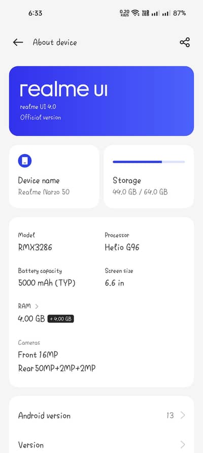 Realme Narzo 50