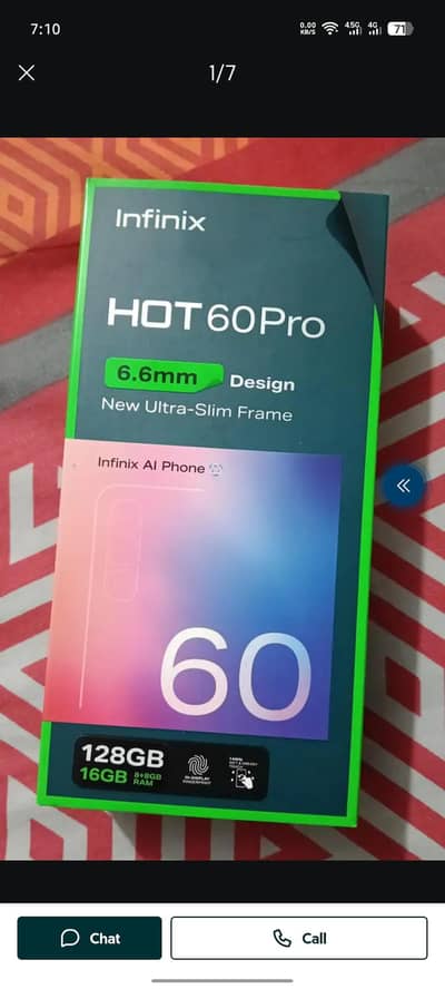 Infinix Hot 60 bro 3mnth warranty 60fps gaming