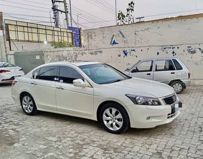 Honda Accord 2008 PEARL WHITE WITH BEIGE TOTAL ORIGINAL