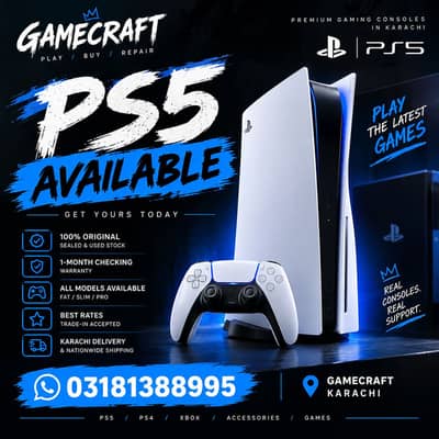 PS5 for Sale – PS5 fat | PS5 slim | PS5 pro - Karachi | GameCraft
