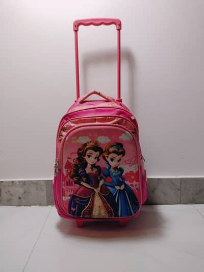 school bag with wheels and Handle