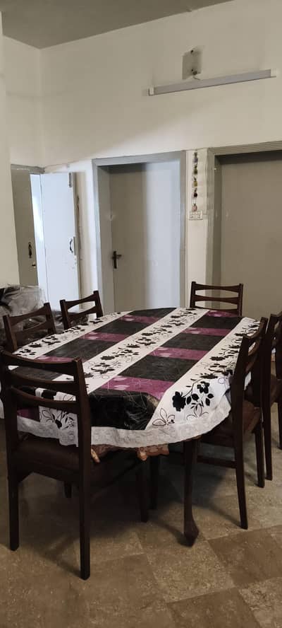 Walnut Dining Table with 6 Chairs for Sale