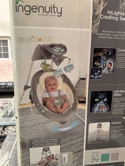Ingenuity InLighten Cradling Swing Almost New