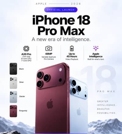 Apple iPhone 18 Pro Max 256GB – BSilver / Burgundy-- stock available