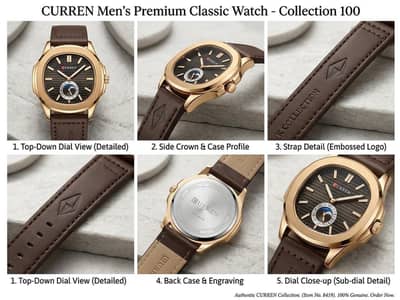 CURREN Premium Rose Gold Men's Watch - Stylish Leather Strap