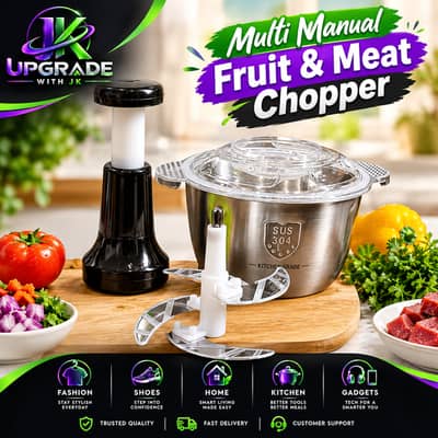 2L Manual Food Chopper | SUS 304 Stainless Steel Bowl | Dual Sharp Bl
