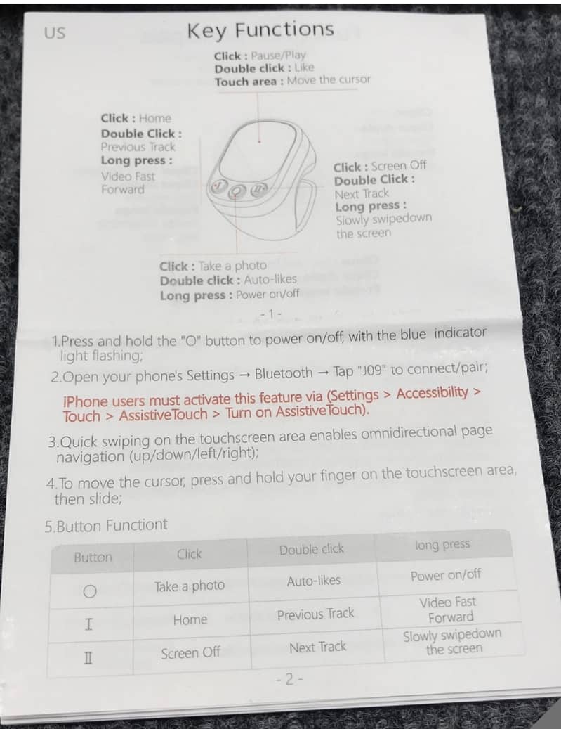J09 Mouse Remote Control Automatic Screen Clicker, Scrolling Touchpad 9