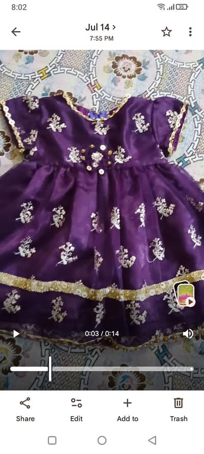Fancy frock home stitched