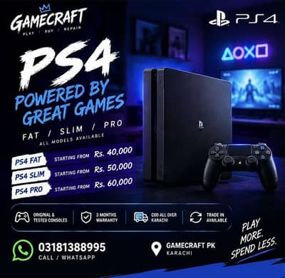 PS4 for sale | PS4 fat • PS4 slim • PS4 pro - karachi