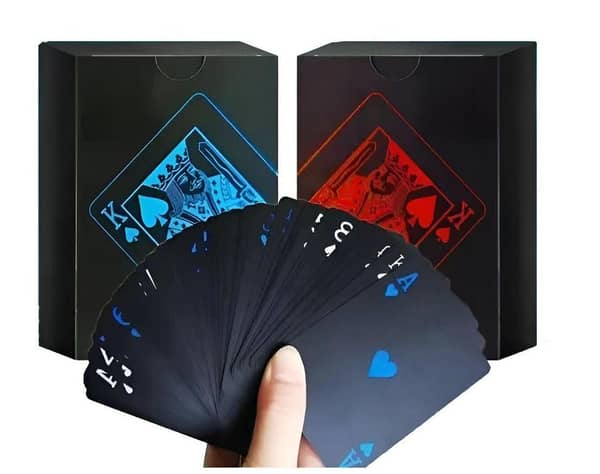 Waterproof PVC Pure Black 54-Piece Card Set in Magic Box for Tricks and Board Games