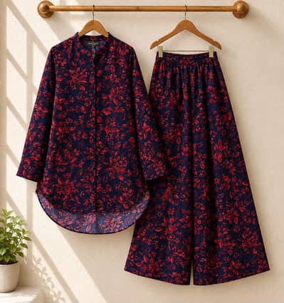 Premium Imported Linen 2-Piece Western Co-Ord Set - Ready to Wear"