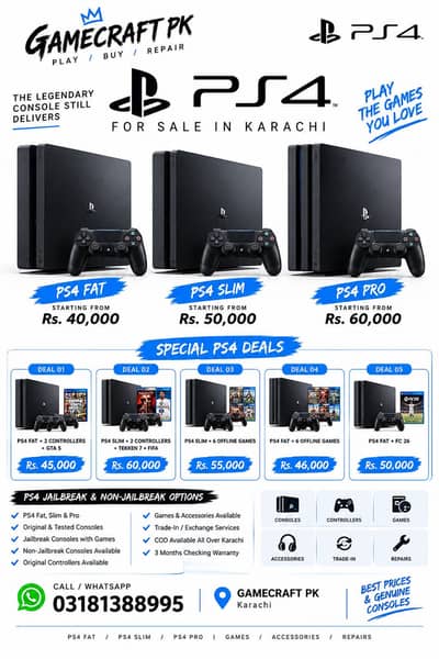 PS4 Fresh Stock – Excellent Condition | GAMECRAFT PK