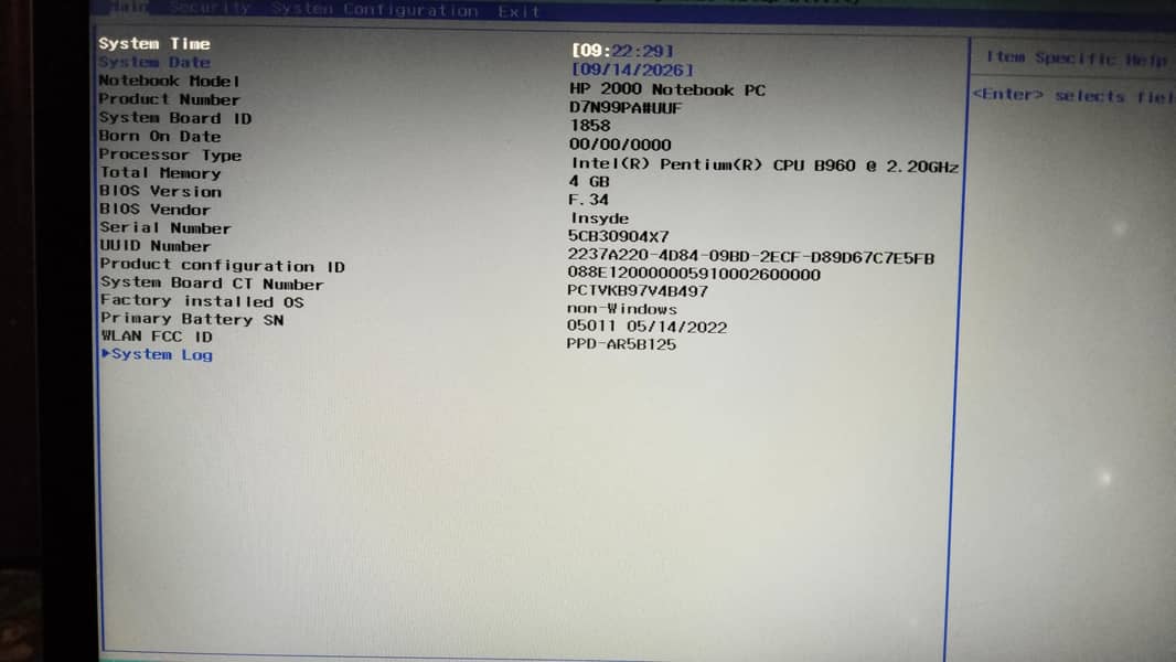 HP 2000 note book 4