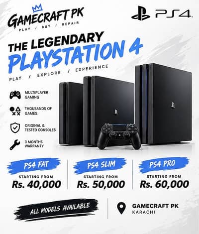 PRE OWNED PS4 - Playstation 4 | PS4 fat • PS4 Slim • PS4 Pro