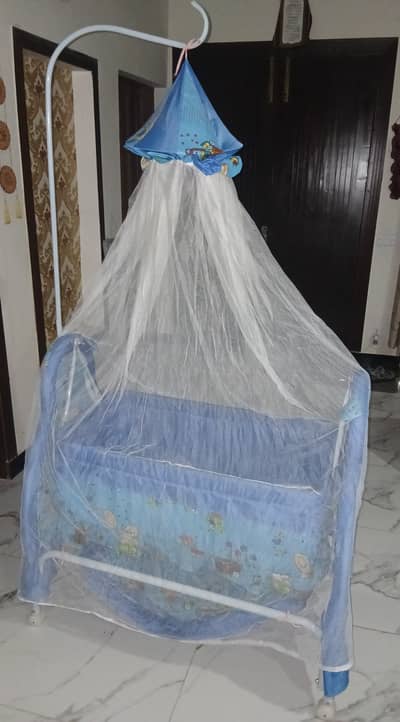 Baby Cot with mosquito net , baby swing