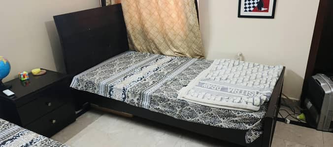 single bed with mattress