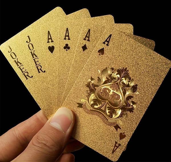 Gold Playing Card Game Card Waterproof Creative Magic Tools Chessboard Game Props For Home Holiday Classic Party Game