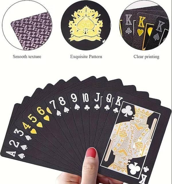 Waterproof Rose Gold Playing Cards with Black Sailboat Pattern – Gift Poker Deck