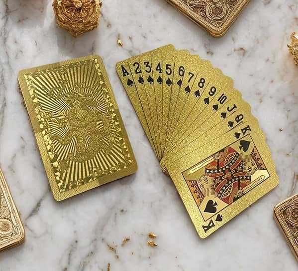 Gold Foil Playing Cards—Waterproof, Durable Poker Deck for family games, parties, and gifts