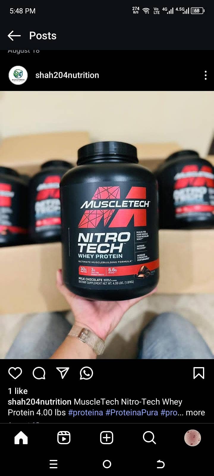 Nitro Tech. Gold creatine 1