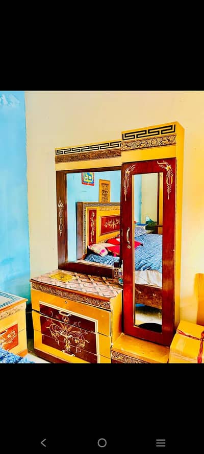 Complete Bedroom Furniture Set - Bed, Almari, Dressing -