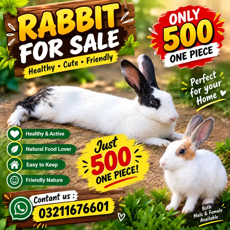 Cute Pet Rabbits for Sale | 30% OFF Limited Offer | Rs. 500 Only — photo 2
