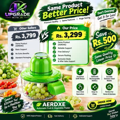 Automatic Vegetable Peeler | One-Click  Peeling Machine | Rechargeable