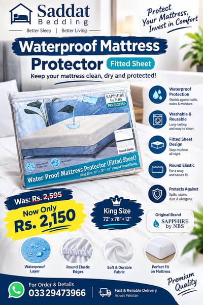 waterproof Mattress protector Fitted sheet _ king size / washable