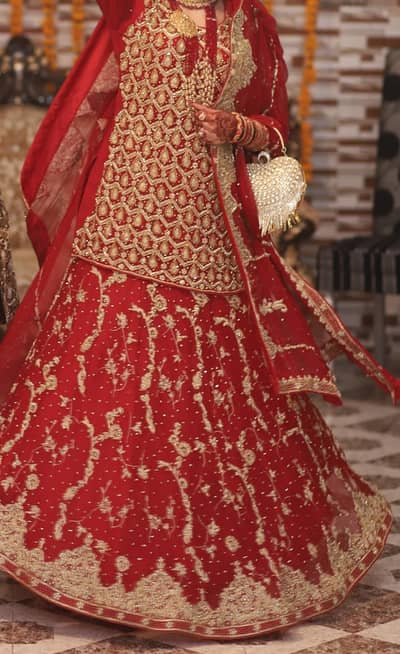 Heavy Bridal Red Lehenga | Front & Back Same Heavy Work