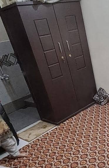 Used bed, dinning table, 4 chairs and 2 door cupboard for sale